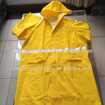 Yellow Raincoat Two Pieces Raincoat PVC Rainwear Fetish Rain Suit