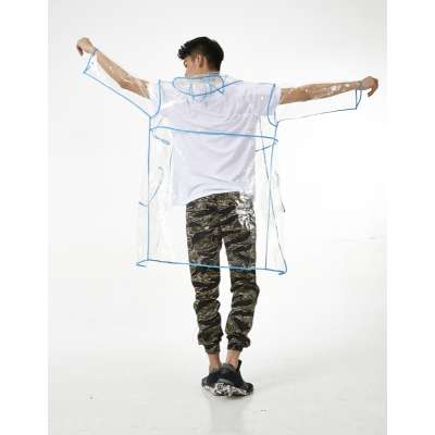 cheap and beautiful clear transparent eva raincoat manufacturer